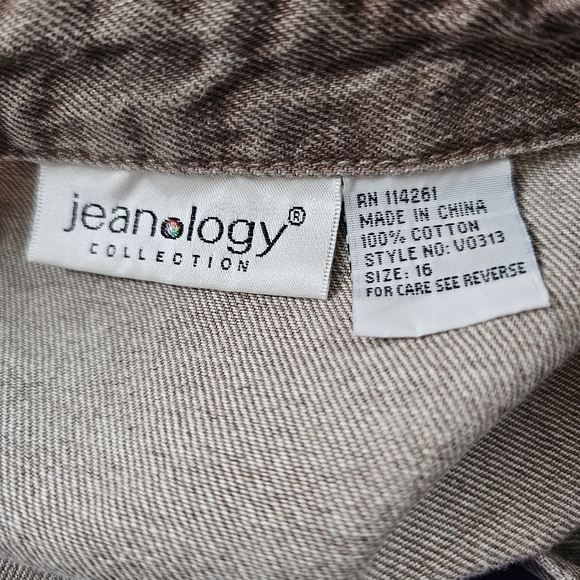 Jeanology Vintage Brown Denim Flared Maxi Dress In 16 - Picture 6 of 7